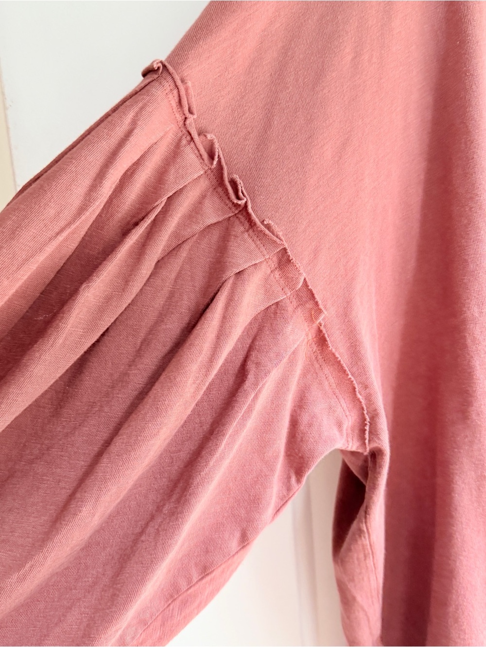 aerie burnt orange Oversized pleated Long-Sleeve top sz Large NWT - Picture 2 of 6